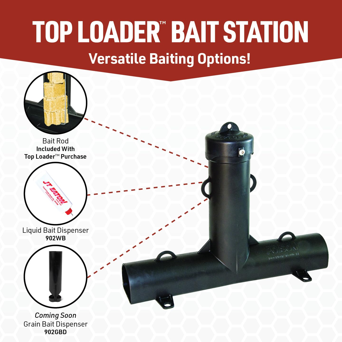 Top Loader Black Plastic Rodent Bait Station – Durable Tamper-Resistant Station for JT Eaton Bait Blocks & Rodenticides