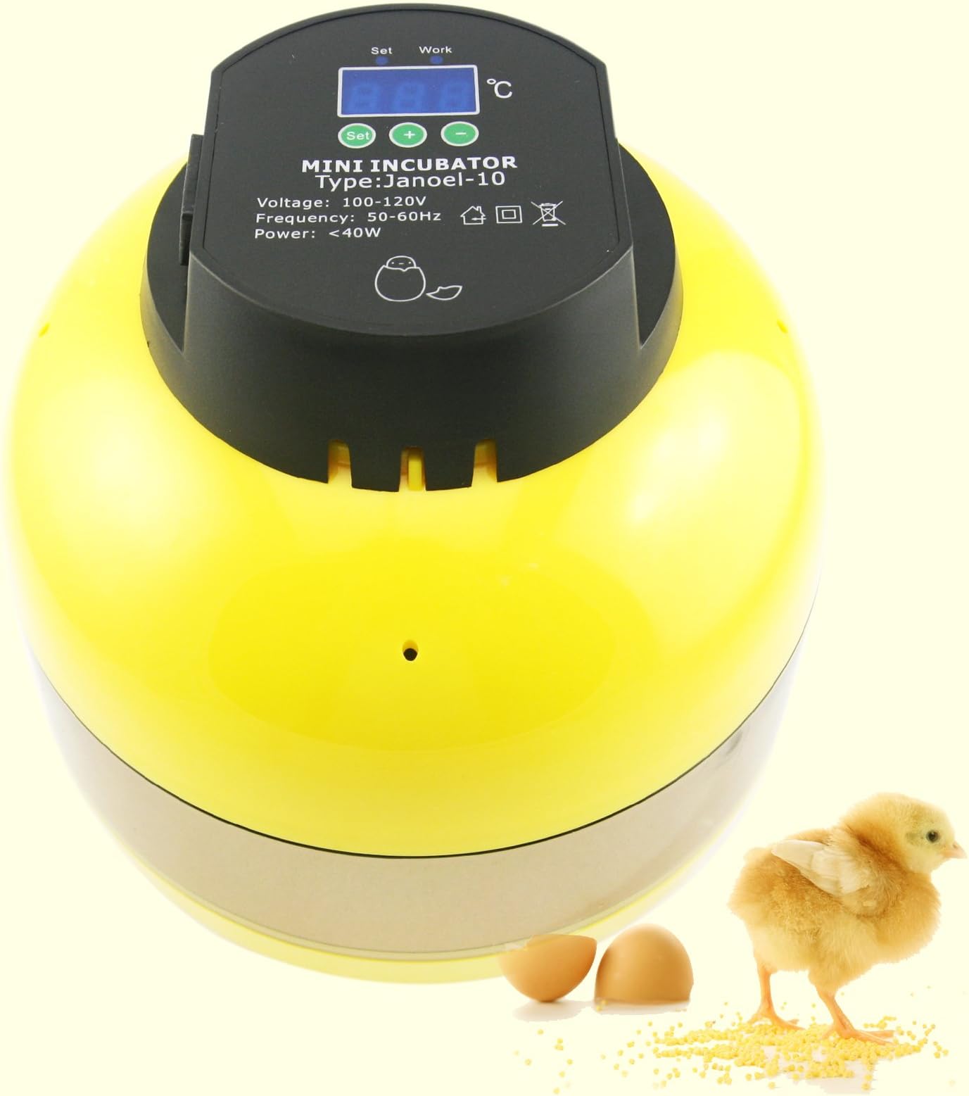 10 Chicken Eggs Mini LED Digital Incubator Poultry Hatcher Fan Temperature