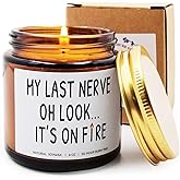 My Last Nerve Lavender Scented Candles,Funny Friendship Gifts for Best Friend Women, Mother's Day Birthday Christmas for Mom Dad Sister Coworker(My Last Nerve)