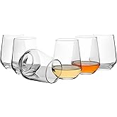 Pasabahce Premium Wine Glasses Set of 6-14.4 Oz Stemless Wine Glass - Exclusive Wine Tumbler Set for Red or White Wine Glasses - Modern Design Drinking Glasses Set