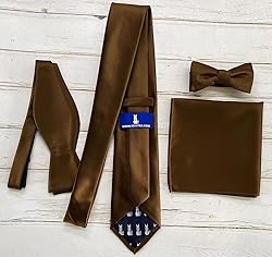 KissTies Mens Truffle Brown Tie Chocolate Solid