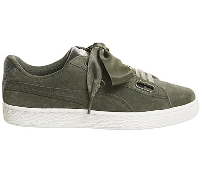 puma suede heart khaki