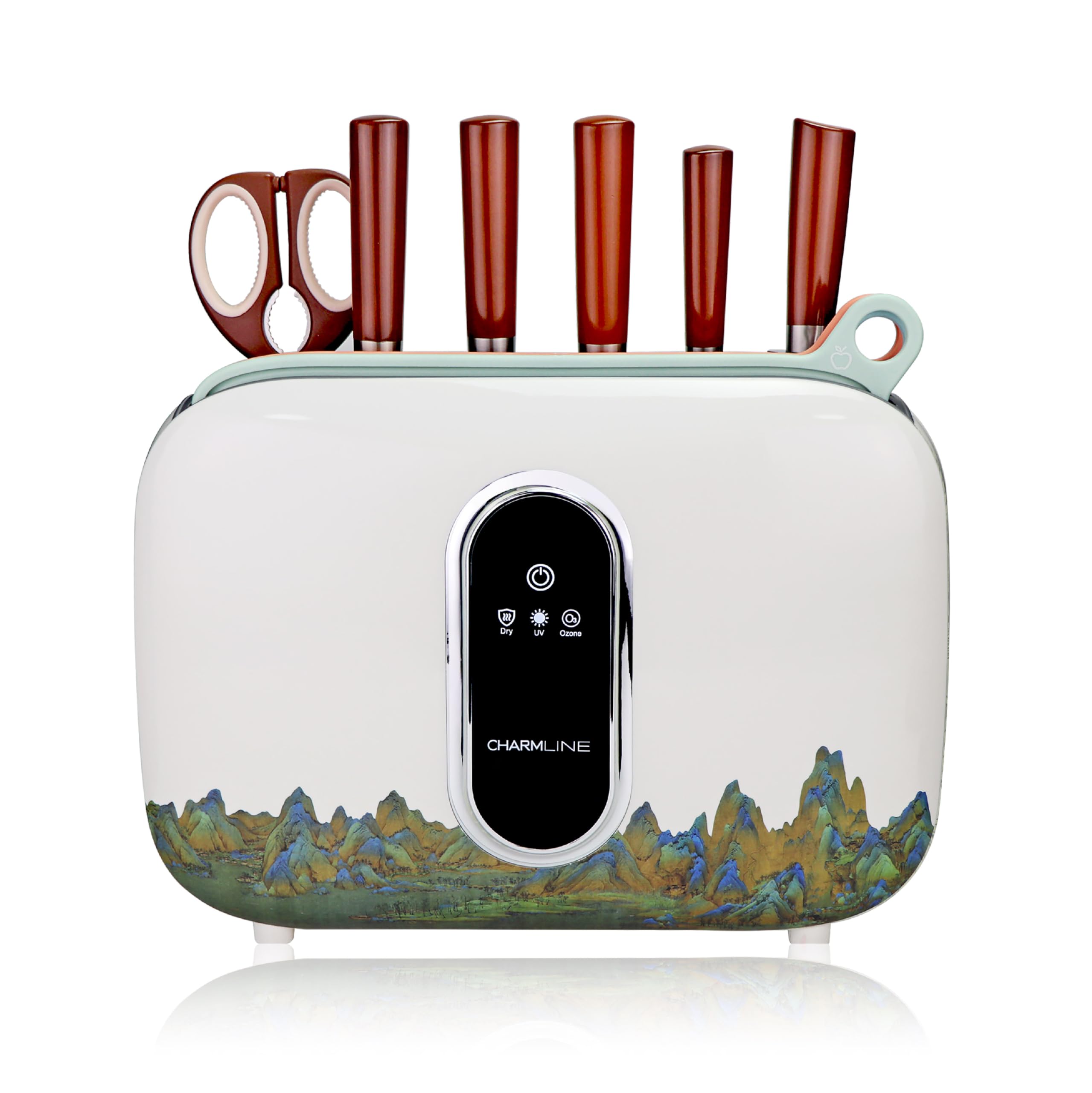 View 1 of Charmline Smart Cutting Board Set, Chopping Board Self Cleaning Holder with Coded 3pcs Cutting Boards, 4 knives, Scissors and Knife Sharpeners, Smart Appliances gadgets for Kitchen
