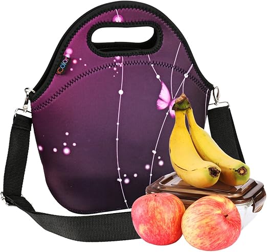 neoprene lunch bag with shoulder strap
