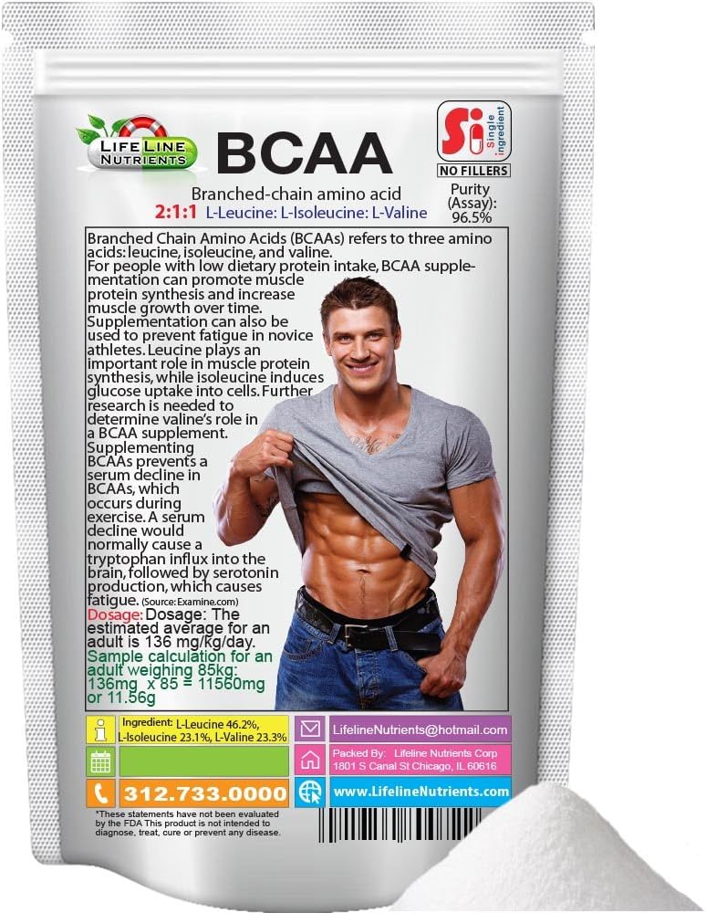 BCAA, Branched Chain Amino Acids - L-Leucine, L-Isoleucine, L-Valine, Free Shipping, 250g (8.8 oz)