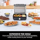 Ninja Sizzle Low Smoke Electric Indoor Grill Grey GR101UK 1460W view 3
