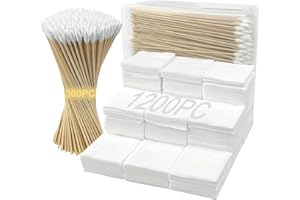 Egaageoi Gun Cleaning Supplies - 2" Lint-Free Patches and 6" Bamboo Cotton Swabs - All-Caliber Gun Cleaning Kit for Rifles, Shotguns and Pistols - Essential Supplies for Barrel and Bore Care