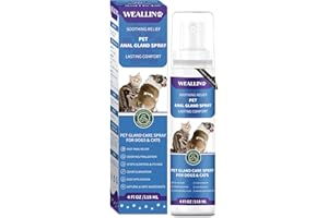 WEALLIN Anal Gland Spray for Dogs Cats - Fast Anal Gland Relief Stops Scooting & Itching Odor Elimination Anti Itch Dog Spray Pain Relieving Safe for All Animals - 4.06 FL OZ