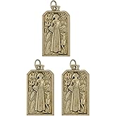 Needzo Catholic St Francis Pendant, Pray for Us Vintage Style Medals Religious Gifts, 1 1/4 Inch, Pack of 3
