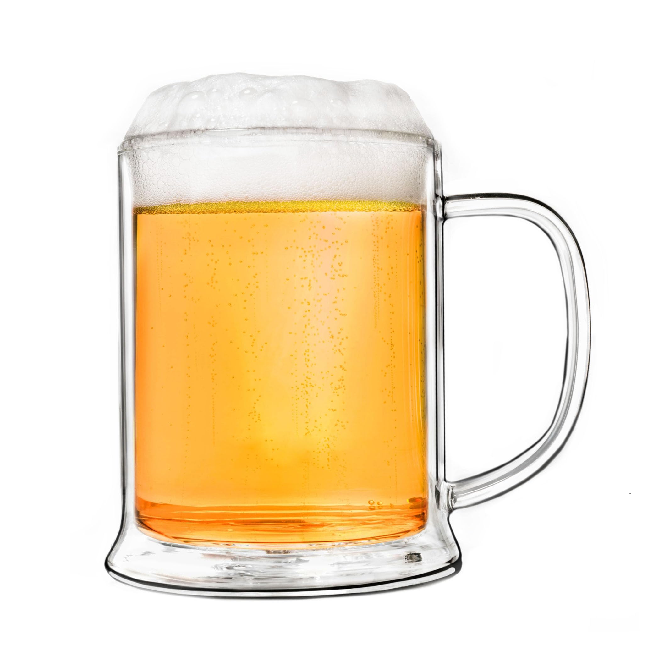 Creano 1x Double-Walled Beer Glass/Deco Glass Beer Tankard | 500ml
