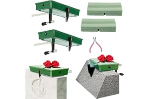 XIAOZZYU Never Blown Away! Christmas Graves Cemetery Saddles Holder - Headstone Tombstone Funeral Saddles, 2 Sets Gravestone Decor Saddle with Dry Foam, fit 3 to 8 Inches Monument, Patented Grave Saddle, Green