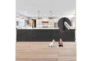 GRENFU Reinforced 41" Extra Tall Pet Gate, 200" Retractable Baby Gates Extra Wide Retractable Dog Gate with Support Rods, Indoor Extra Long Baby Gate Retractable Fence Outdoor Garage Gates for Dogs, Black