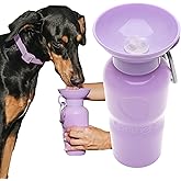 Springer Dog Water Bottle | Portable Travel Water Bottle Dispenser for Dogs - As Seen on Shark Tank | Patented, Leak-Proof Bottles Fill Bowl with Water - Ideal for Walking | BPA-Free 22oz Lilac