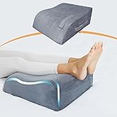 MORTGO Leg Elevation Pillows, 8" Leg Pillows for Sleeping, Memory Foam Wedge Pillow for Swelling, Circulation, Pain Relief, E