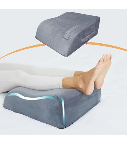 Lot De 2 Oreillers D'élévation De Jambe - Mousse Réglable En Hauteur (23 à 25 Cm) - Pour Circulation, Gonflement, Post-opératoire