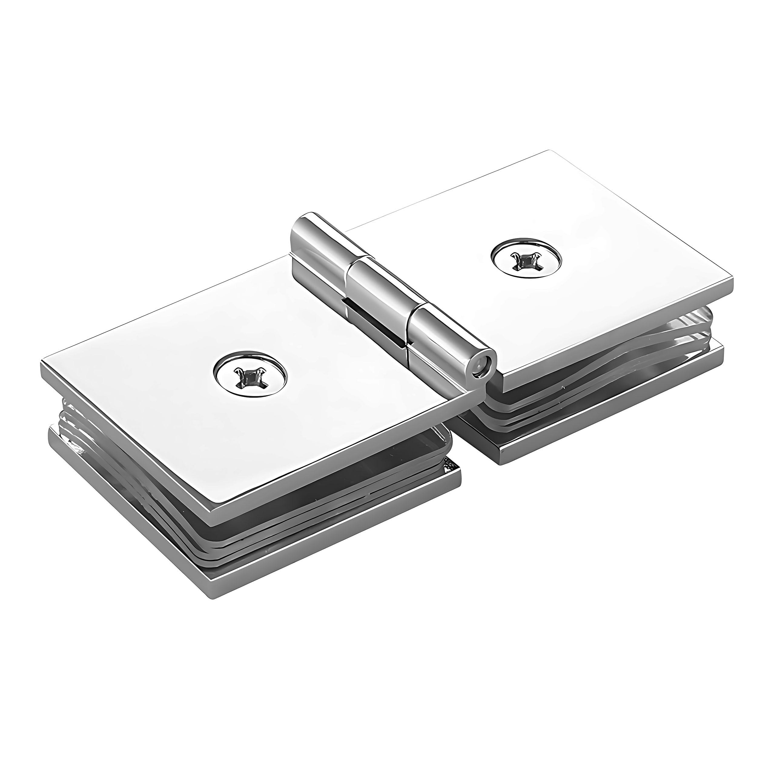 Photo 1 of Shower Door Hinges, 180 Degree Brass Glass Door Hinge, Heavy-Duty Shower Door Replacement Parts for 5/16"-1/2"(8-12mm) Frameless Glass Doors, Chrome