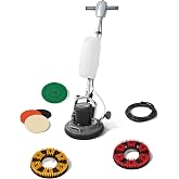 13" Heavy-duty Multi-Functional Floor Buffer Polisher Machine - Clean, Buff, Scrubb and Polish with Ease! Ideal for Carpets Too! Includes Optional Solution Tank, 2 Brushes and 3 Scouring Pads