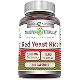 Amazing Formulas Red Yeast Rice 1200mg Per Serving 240 Capsules Supplement | Non-GMO | Gluten Free | Made in USA