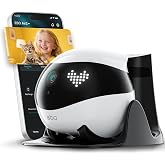 Enabot EBO Air 2 Mobile Pet Camera Robot: 2K FamilyBot with Two-Way Talk | Family Companion with Whole-Home Mobility, Custom Pixel Facial Expression, Auto-Recharge, Night Vision, Long Distance Gift