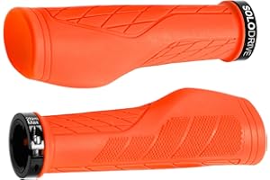 SOLODRIVE Ergonomic Design Mountain Bike Grips, Comfortable Bicycle Handlebar Grips, Single Lock-on and Non-Slip MTB Handle, Fit MTB, E-Bike, Hybrid, Scooter