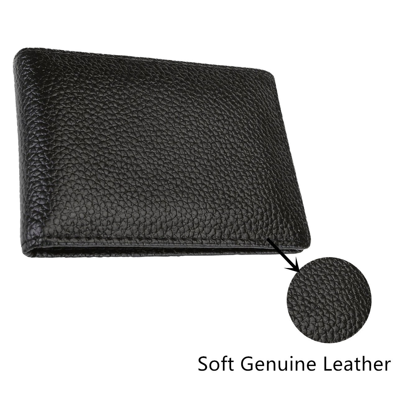 Ayliss RFID Blocking Leather Wallet Slim Minimalist Pocket Wallet Card Holder,Black