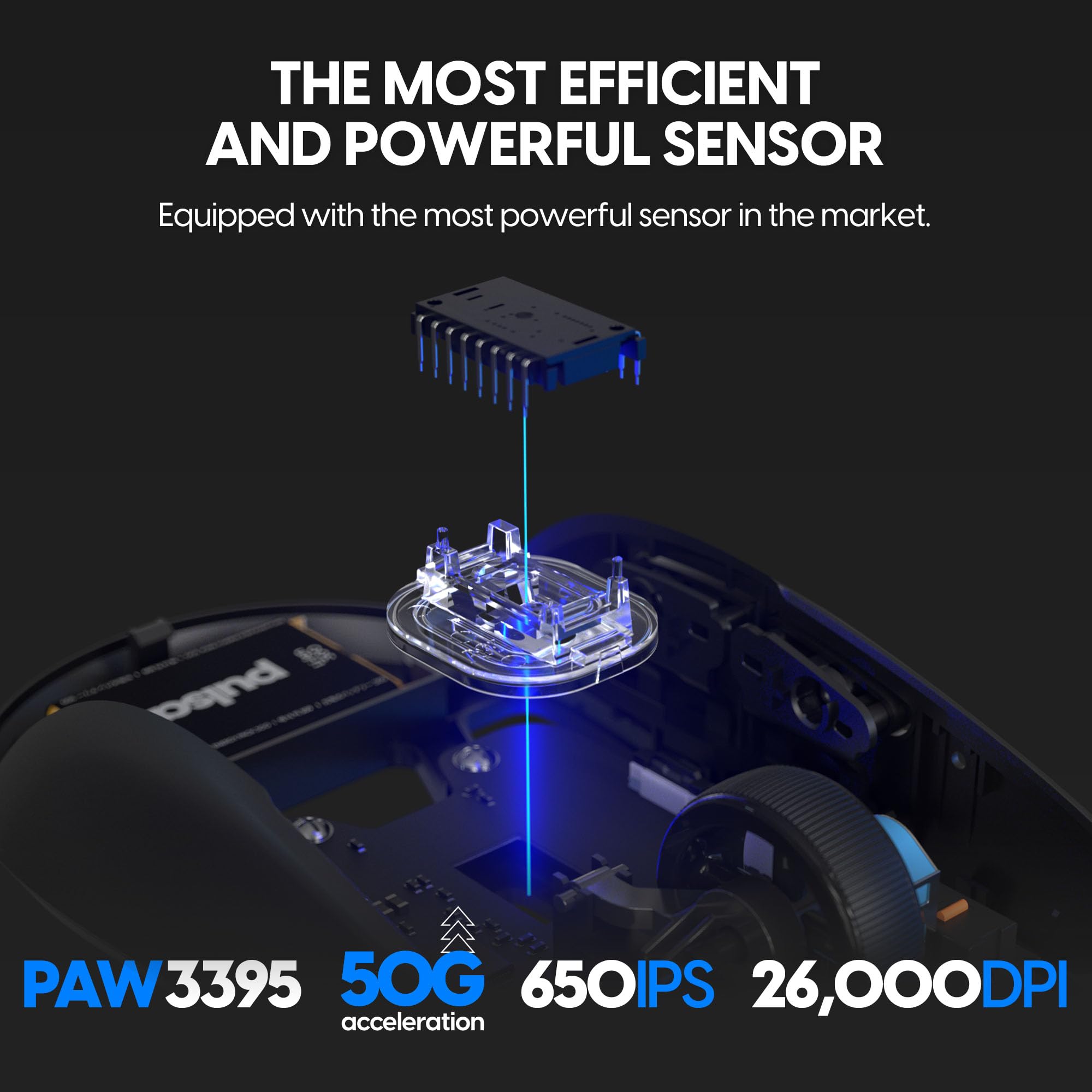 Pulsar Gaming Gears X2H mini Wireless Gaming Mouse, Ultra Lightweight 1.83 oz (52 g), Symmetrical, Optical Switch, 2.4 Ghz 1 ms, 26000 DPI, PAW3395 Sensor (Mini, Wireless, Black)