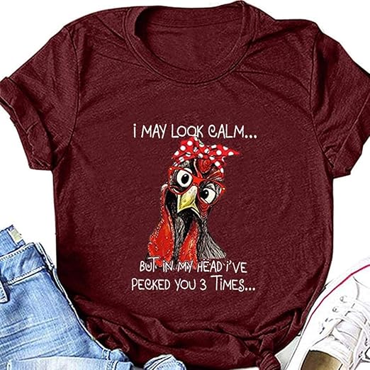 NOBRAND TShirt mit lustigen Sprüchen für Frauen I May Look Calm, But