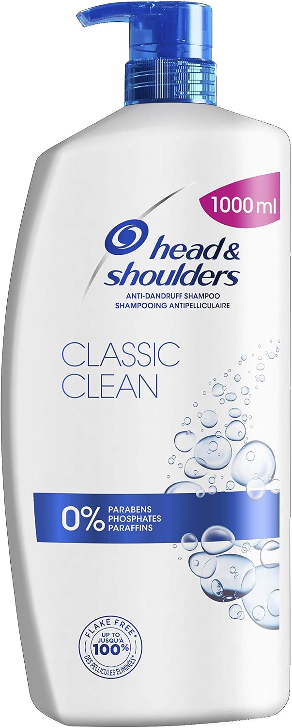 Head & Shoulders Classic Clean Anti-Dandruff Shampoo, 1000 ml, red, 1 l (Pack of 1)
