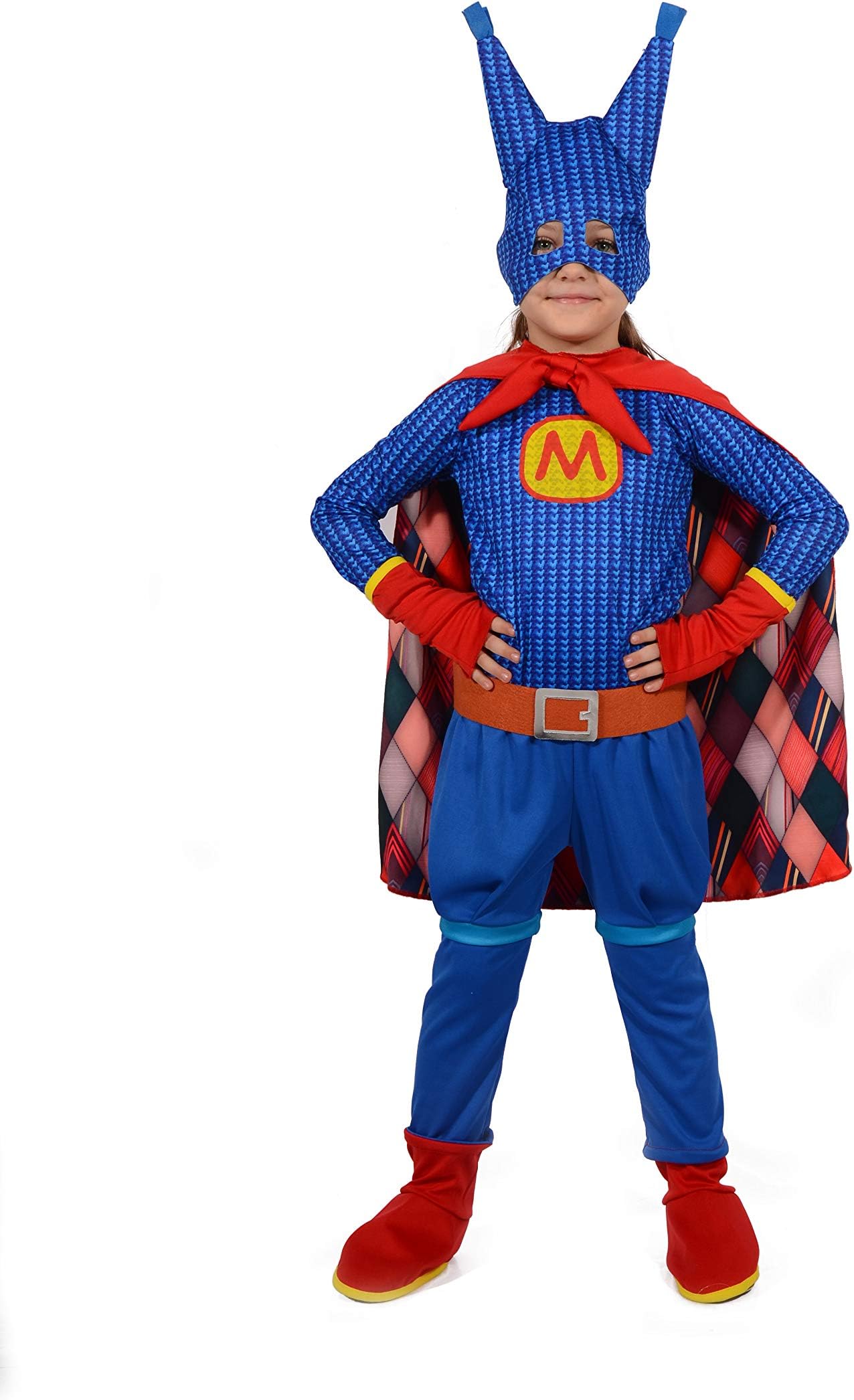 Ciao Super Masha Costume Girl, 3-4 Years, Blue, Pink, 11158.3-4