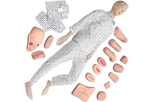 AECEVAN Patient Care Manikin Anatomical Human Model Training CPR Simulator Basic Training 5.57FT Life Size Teaching Model Full Body Training Mannequin for Nursing Education Medical Training Skills