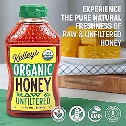 Kelley's 100% Organic Raw & Unfiltered Honey, USDA