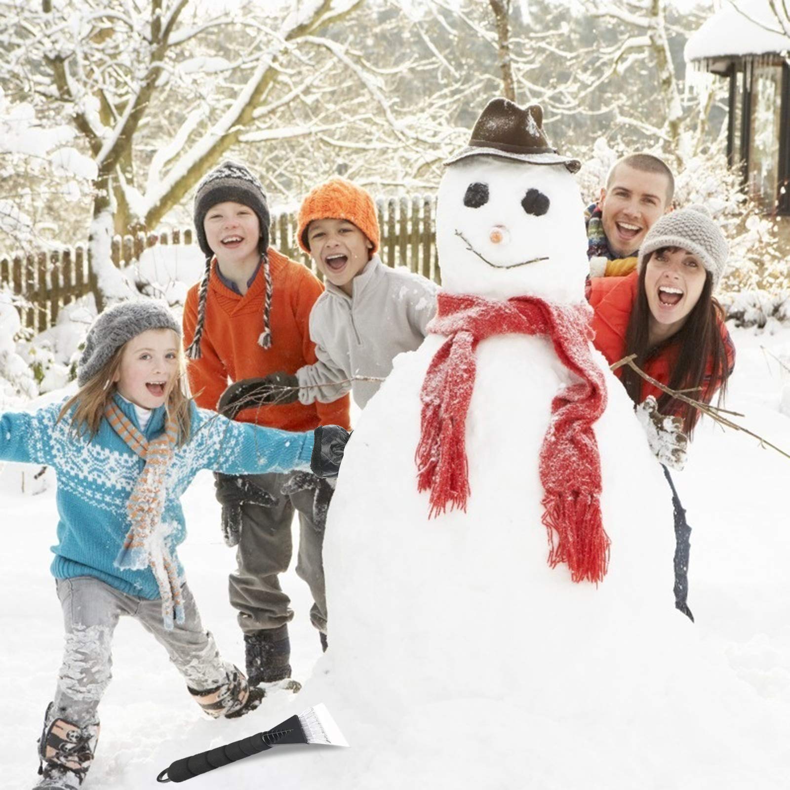 TAZEMAT Snow Scraper with Glove Waterproof Ice Scraper Mitt for Car Windscreen Windshield Window Snow Scraper Removal Glove with Elastic Wristband Antifreeze Ice Scraping Mitten Shovel Tool (Black)