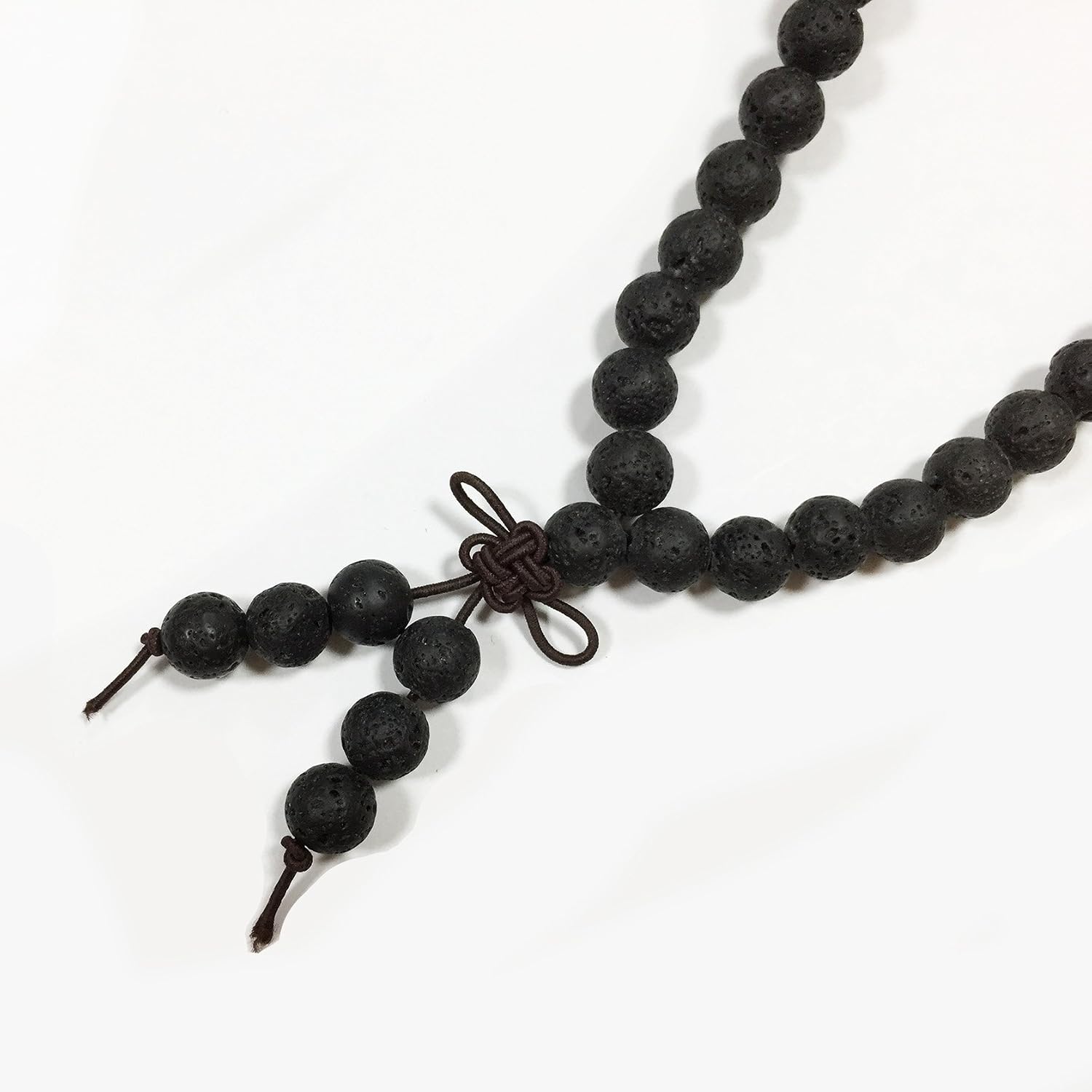 MILAKOO 6mm Natural Lava Rock Stone 108 Buddhist Prayer Beads Tibetan Mala Bracelet Necklace, A11:6mm*108 Lava Rock, 6 month - Image 3