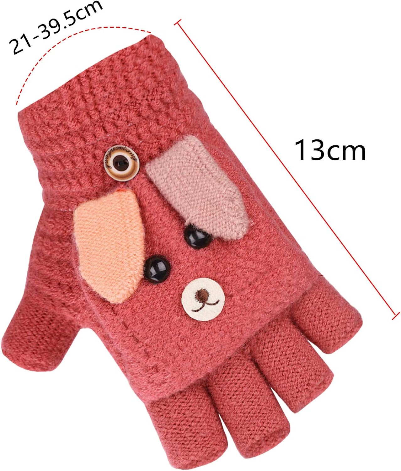 Kids Winter Fingerless Convertible Glove Boys Girls Warm Knit Mitten Children Student Thermal Half Finger Glove Toddler Hand Warmer for Running Riding Driving Ski Snow Gifts - Image 5