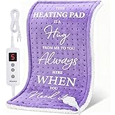 Purple Heating Pad for Back Period Cramps Neck Shoulder Pain Relief, Portable Electric Heat Pads Gifts Ideas, Funny Useful Self Care Unique Christmas Birthday Gift for Women Mom Her Wife Girlfriend