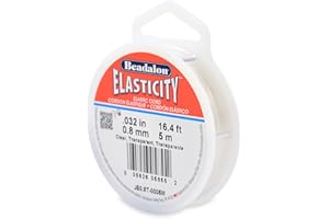 Beadalon Elasticity Stretch Cord, 0.8 mm, Clear, 5 m