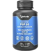 Naturalis Liposomal P-5-P 50mg Activated Vitamin B6 Nano-Emulsified in MCT Oil for Better Absorption | Non-GMO and Soy Free | Support Energy Metabolism and Neurological Function | 180 Softgels
