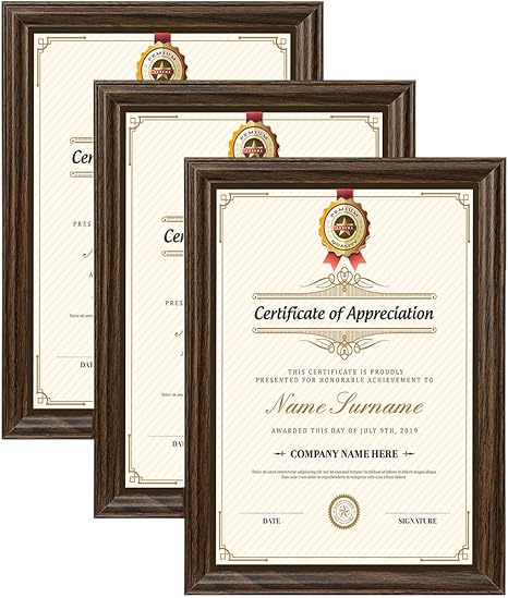 Metrekey A4 Photo Frames 3 Pack Brown 