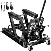 VIVOHOME 1500 LBS Hydraulic Motorcycle Lift Jack | Heavy-Duty Steel ATV Lift Stand with Wheels &amp; Handle, for Motorcycles, Dirt Bikes, ATVs (Black)
