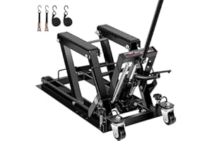 VIVOHOME Hydraulic Motorcycle Lift Jack 1500 LBS Capacity Steel ATV Lifts Stand Hoist with Wheels and Handle for Motorcycles,