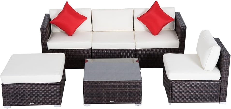 Amazon Com Outsunny 01 0319 Sofa Sectional Furniture Set Deluxe