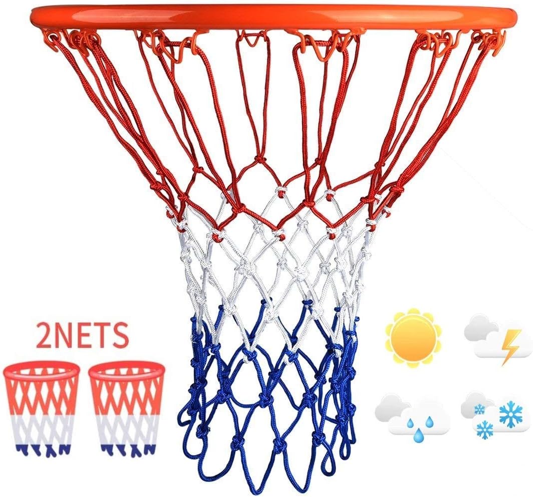 ECHG 2x Basketball Net Heavy Duty for All Weather, Standard 12 hoop