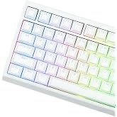 EPOMAKER Glintrix PBT Shine Through Keycaps, Arris &amp; Keys Backlit, Double Shot, Cherry Profile, 60/75/96/Full Size, Custom Keyboard Keycaps Set for Mechanical Gaming Keyboard (White)