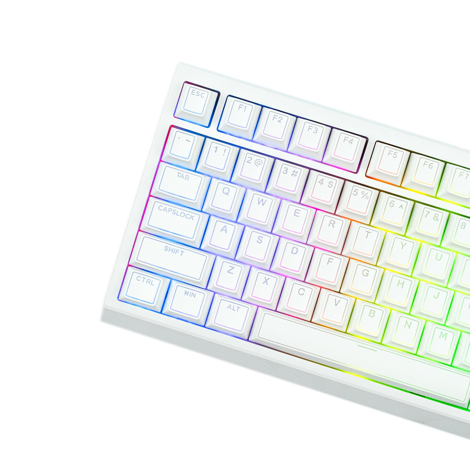 EPOMAKER Glintrix PBT Shine Through Keycaps, Arris & Keys Backlit, Double Shot, Cherry Profile, 60/75/96/Full Size, Custom Keyboard Keycaps Set for Mechanical Gaming Keyboard (White)