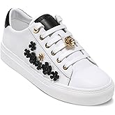 Karl Lagerfeld Womens Cate Fleur Lace-up Sneaker with Pins