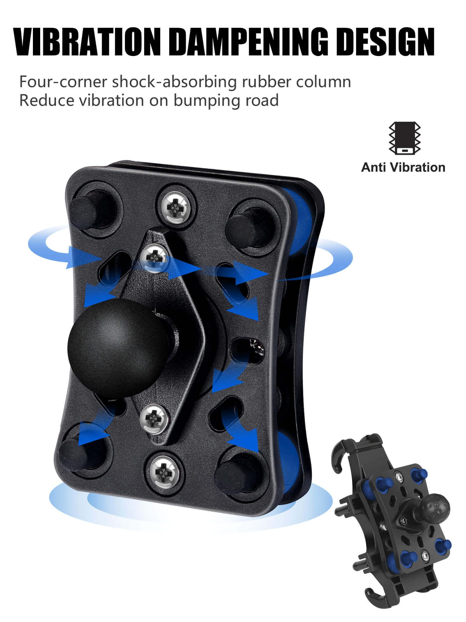 Motorcycle ATV Phone Holder, Aluminum Heavy Duty Phone Mount for Motorcycle Universal 7/8