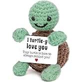 Mini Funny Turtle Valentines Day Gifts for Him Her, Wife Husband Girlfriend Boyfriend I Love You Gift, Couples Anniversary Birthday Gifts Ideas for Men Women, Crochet Turtle Valentines Decorations