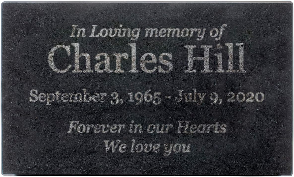 Hardscaping Materials - Customized In Loving Memory Black Granite Memorial or Sympathy Gift. Offered in a Variety of Sizes to Meet your Needs and Budget (10 x 6 x 2