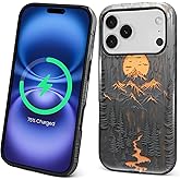 Flivro Magnetic Case for iPhone 17 Pro,Compatible with Magsafe PC Hard Shell Silicone Inner Bumper Anti-Scratch Full-Body Cover Shockproof Slim Design Outdoor Mountain Lover