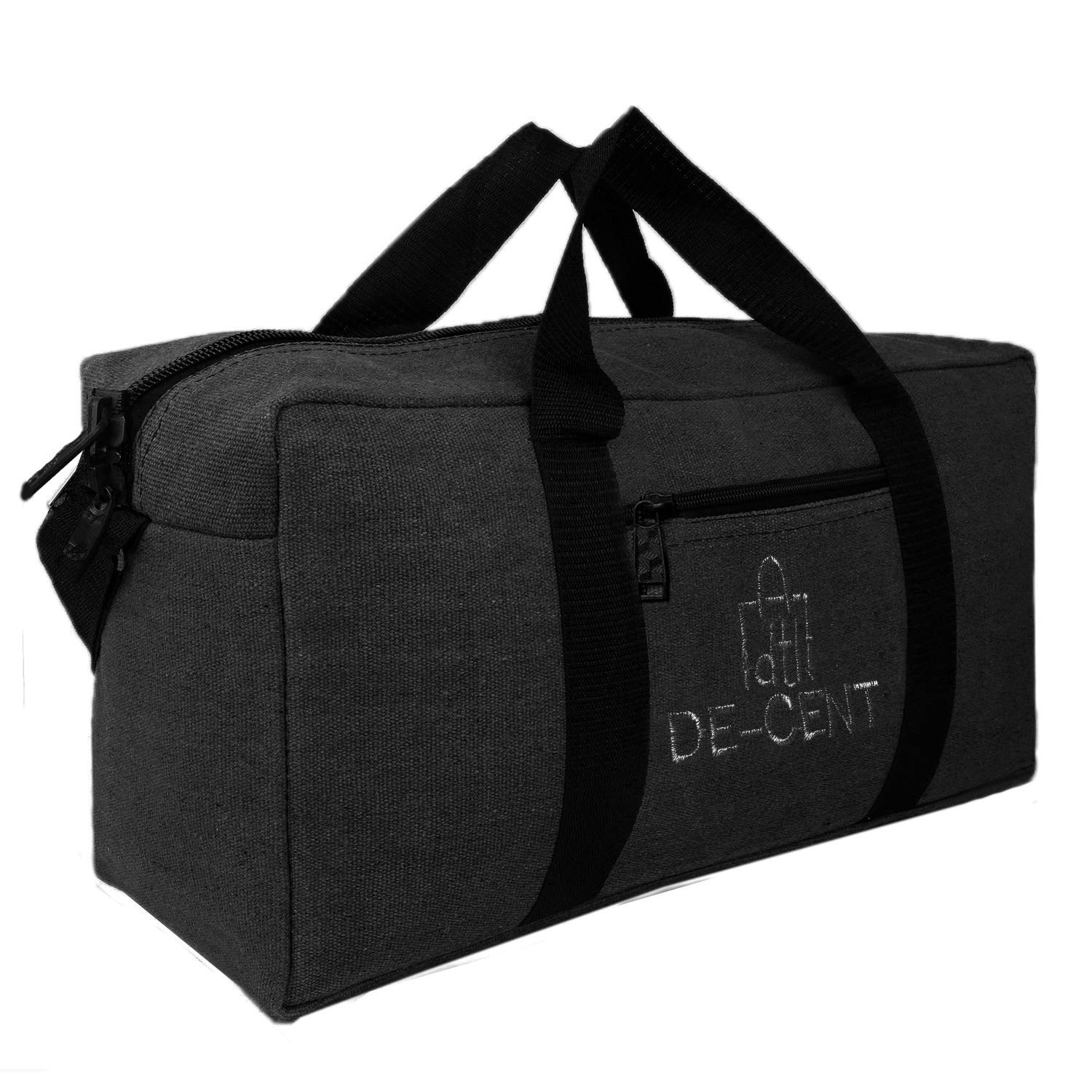 Canvas Tool Bag Heavy-Duty 18" Mechanics Tool Bag Canvas Storage Handbag Portable Toolkit Pouch (Black)